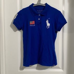 Ralph Lauren Blue Sports Polo Short Sleeve Shirt